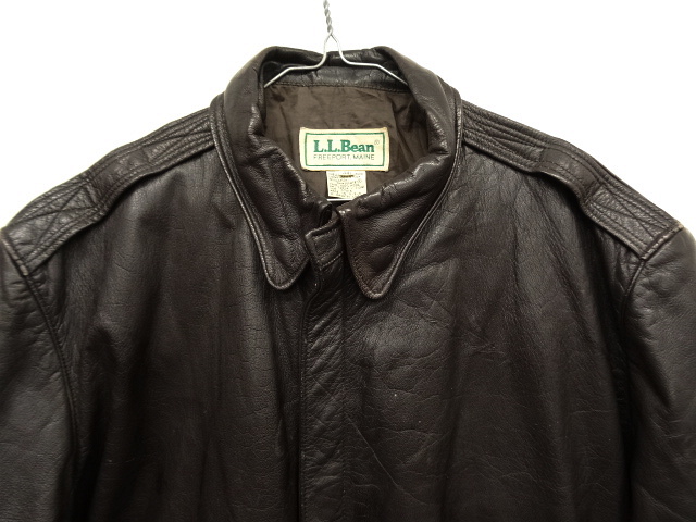 画像: 80'S LL Bean THINSULATE入り レザー A-2 フライトジャケット ブラウン USA製 (VINTAGE)