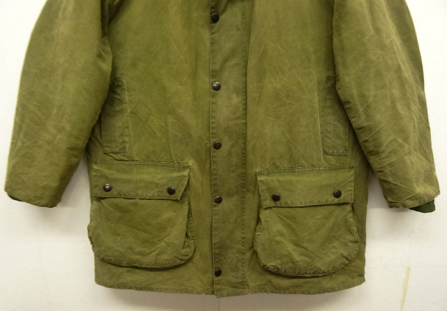 画像: 90'S BARBOUR 3クレスト 旧タグ "NORTHUMBRIA" 裏地ウール オイルドジャケット OLIVE イングランド製 (VINTAGE)