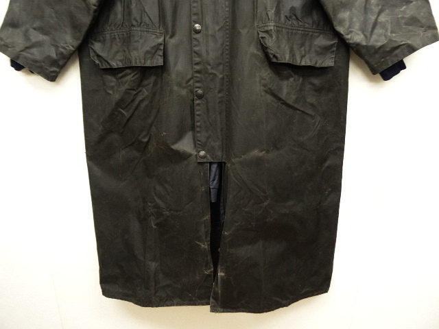 画像: 80'S BARBOUR 3クレスト 旧タグ "BURGHLEY" オイルドコート NAVY イングランド製 (VINTAGE)