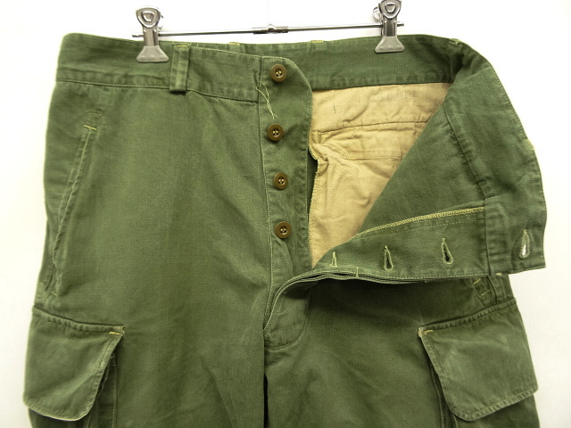 画像: 50'S フランス軍 M47 HBT フィールドパンツ 後期型 OLIVE サイズ23 (VINTAGE)