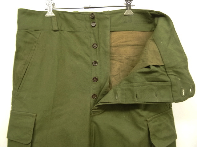 画像: 50'S フランス軍 M47 フィールドパンツ 前期型 OLIVE サイズ23 (DEADSTOCK)