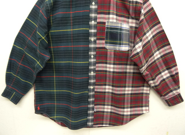 画像: 90'S RALPH LAUREN "THE BIG OXFORD" オックスフォード BDシャツ クレイジーパターン/チェック柄 (VINTAGE)