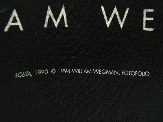 画像: 90'S WILLIAM WEGMAN "LOLITA" FOTOFOLIO製 Tシャツ ブラック USA製 (VINTAGE)