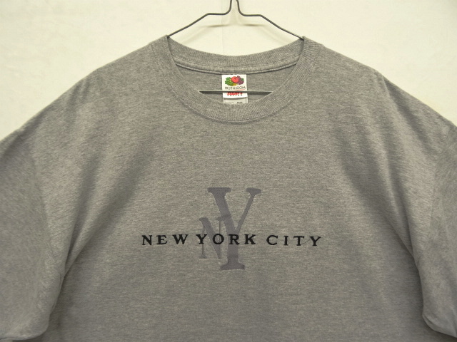 画像: NEW YORK CITY ロゴ刺繍 スーベニア 半袖 Tシャツ グレー (VINTAGE)