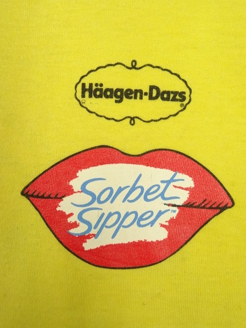 画像: 90'S Haagen-Dazs シングルステッチ 両面プリント 半袖 Tシャツ イエロー USA製 (VINTAGE)