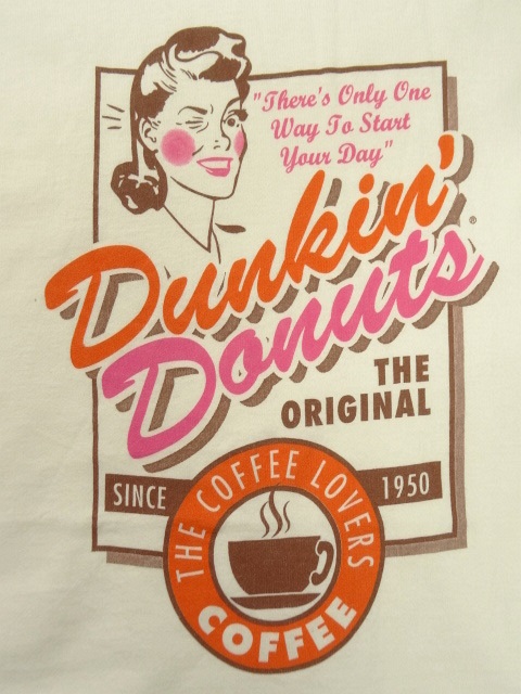 画像: 90'S DUNKIN' DONUTS シングルステッチ 半袖 Tシャツ ホワイト USA製 (VINTAGE)