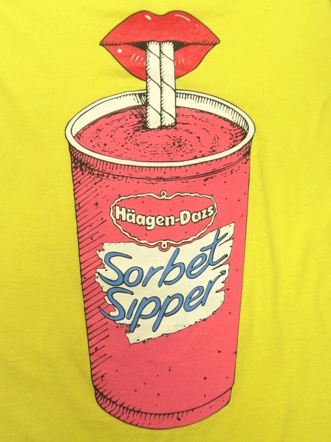 画像: 90'S Haagen-Dazs シングルステッチ 両面プリント 半袖 Tシャツ イエロー USA製 (VINTAGE)