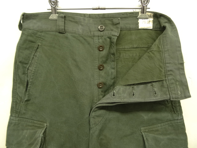 画像: 50'S フランス空軍 "AIR FORCE仕様" M47 フィールドパンツ 前期型 DK OLIVE サイズ76M(21) (VINTAGE)