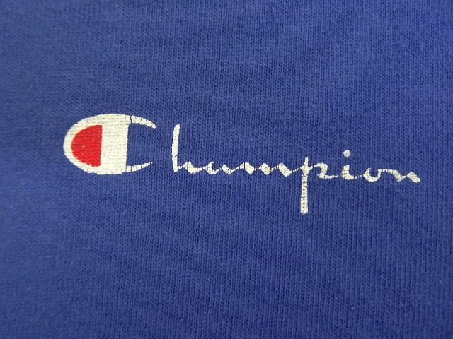 画像: 80'S CHAMPION トリコタグ ロゴプリント 半袖 Tシャツ ブルー USA製 (VINTAGE)