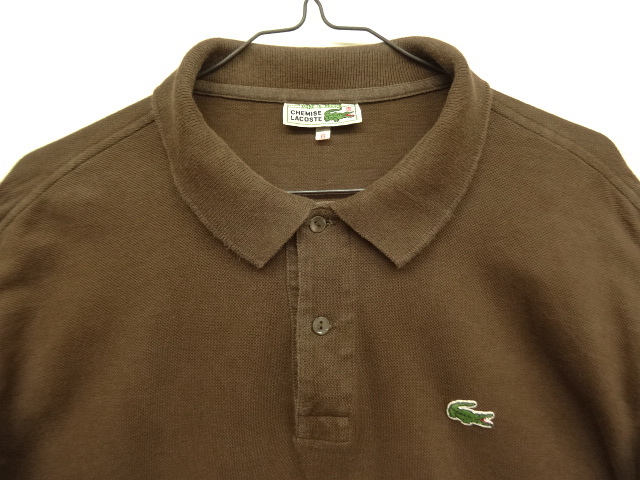 画像: 70'S CHEMISE LACOSTE 長袖 ポロシャツ ブラウン フランス製 (VINTAGE)