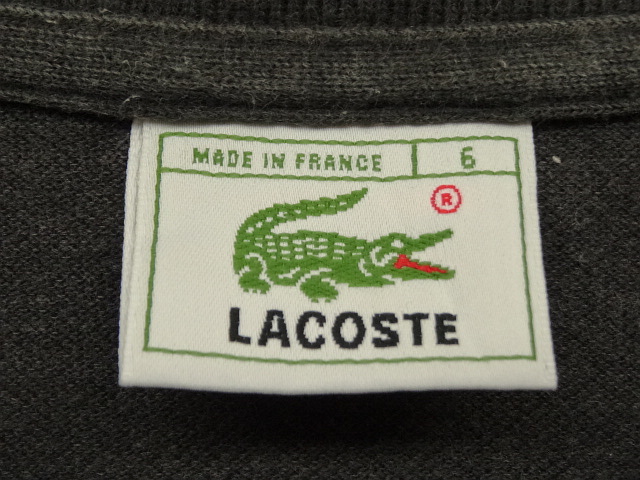 画像: 80'S CHEMISE LACOSTE 長袖 ポロシャツ チャコール フランス製 (VINTAGE)