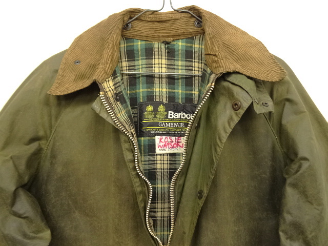 画像: 80'S BARBOUR 2クレスト "GAMEFAIR" オイルドジャケット OLIVE イングランド製 (VINTAGE)