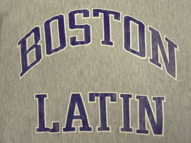 画像: 90'S CHAMPION "BOSTON LATIN" 刺繍タグ リバースウィーブ グレー USA製 (VINTAGE)