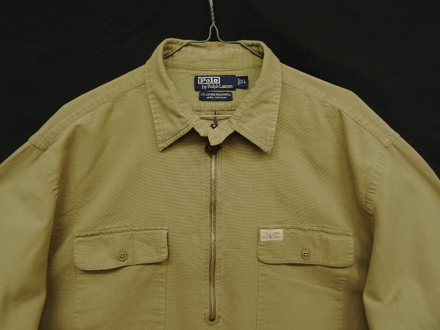 画像: 90'S RALPH LAUREN "ENLARGED ROCKWELL" チンスト付き ハーフジップ ワークシャツ (VINTAGE)