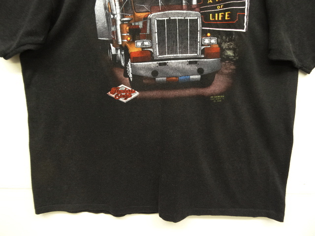 画像: 80'S TRUCKERS ONLY "3D EMBLEM" シングルステッチ 両面プリント 半袖 Tシャツ ブラック USA製 (VINTAGE)