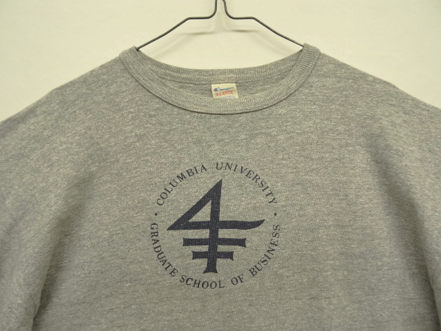 画像: 80'S CHAMPION "COLUMBIA UNIVERSITY" トリコタグ 染み込みプリント 88/12 Tシャツ 杢グレー USA製 (VINTAGE)