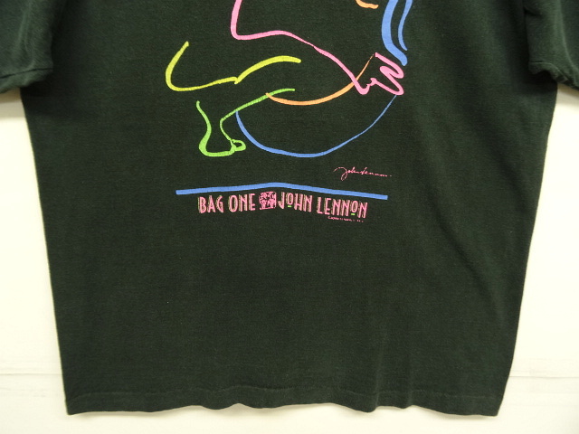 画像: 90'S JOHN LENNON "BAG ONE ARTS" シングルステッチ Tシャツ ブラック USA製 (VINTAGE)