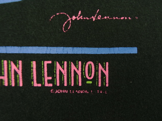 画像: 90'S JOHN LENNON "BAG ONE ARTS" シングルステッチ Tシャツ ブラック USA製 (VINTAGE)