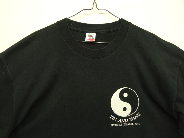 画像: 90'S YIN AND YANG 両面プリント シングルステッチ 半袖 Tシャツ ブラック USA製 (VINTAGE)