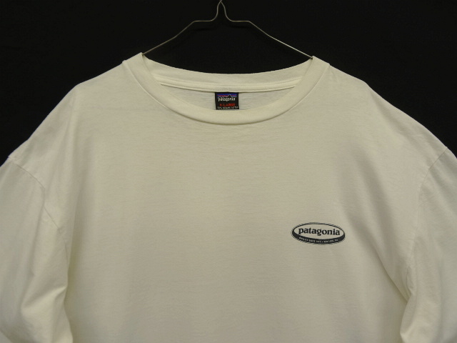 画像: 90'S PATAGONIA 黒タグ オーバルロゴ バックプリント 長袖 Tシャツ ホワイト USA製 (VINTAGE)