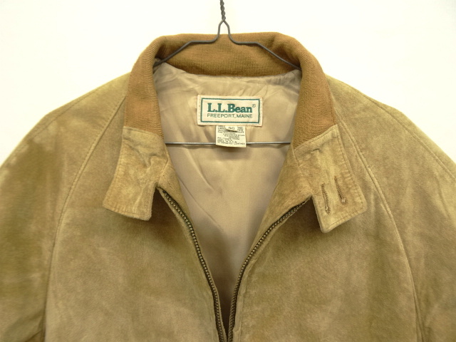 画像: 80'S LL Bean "THINSULATE入り" レザー ドリズラージャケット ベージュ TALONジップ USA製 (VINTAGE)