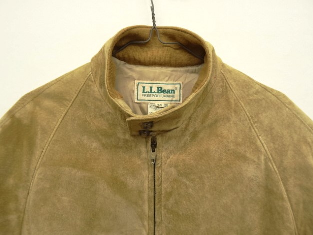 画像: 80'S LL Bean "THINSULATE入り" レザー ドリズラージャケット ベージュ TALONジップ USA製 (VINTAGE)