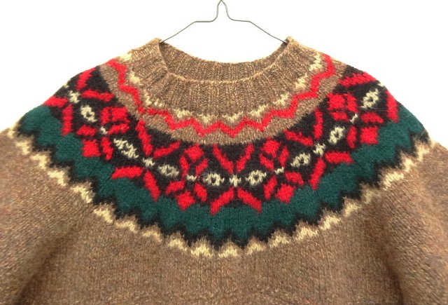 画像: 90'S GAP "HAND KNIT" ノルディックセーター ブラウン (VINTAGE)