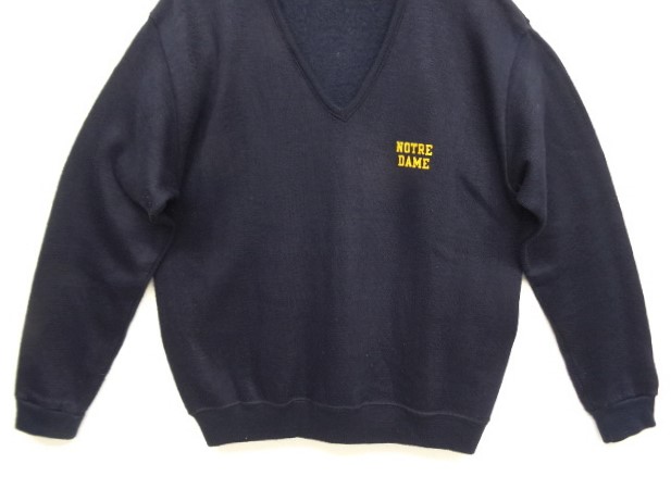 画像: 70'S CHAMPION "NOTRE DAME" バータグ Vネック ニット USA製 (VINTAGE)