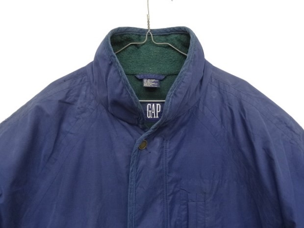 画像: 90'S GAP 旧タグ 裏地ウール スタンドカラージャケット ネイビー (VINTAGE)