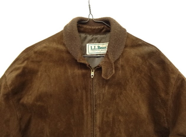 画像: 80'S LL Bean "背面プリーツ" チンスト付き レザー ドリズラージャケット ダークブラウン USA製 (VINTAGE)