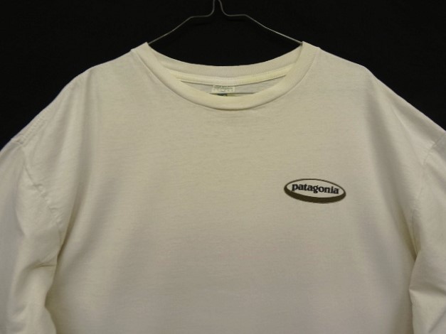 画像: 90'S PATAGONIA "BENEFICIAL T'S" オーバルロゴ バックプリント 長袖 Tシャツ ホワイト USA製 (VINTAGE)