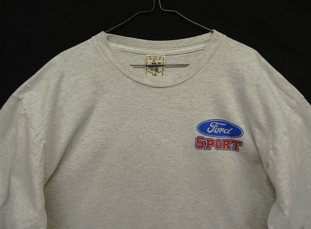 画像: 90'S FORD "ALORE製ボディ" 染み込みプリント 長袖 Tシャツ グレー USA製 (VINTAGE)