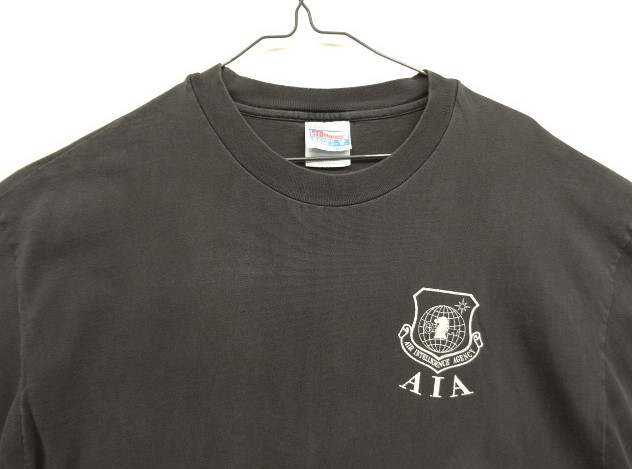 画像: 90'S アメリカ軍 USAF "AIR INTELLIGENCE AGENCY" 半袖 Tシャツ ブラック (VINTAGE)