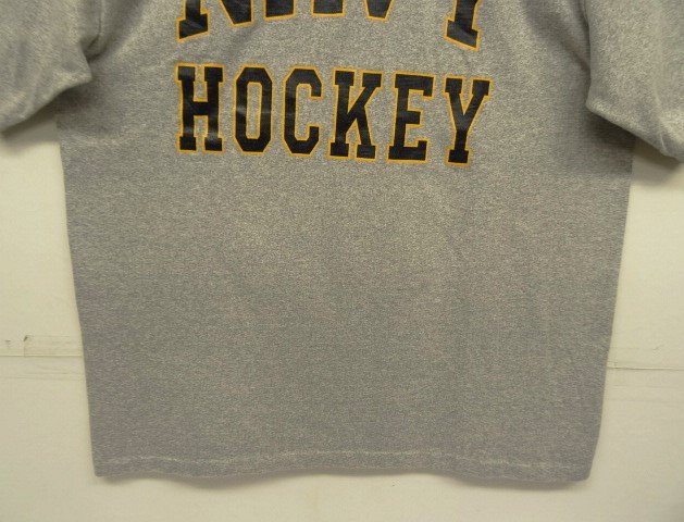 画像: 90'S アメリカ軍 US NAVAL ACADEMY "NAVY HOCKEY" シングルステッチ 半袖 Tシャツ ヘザーグレー USA製 (VINTAGE)