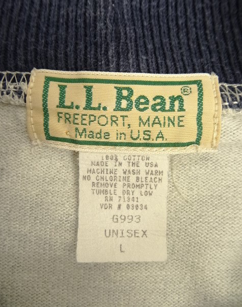 画像2: 80'S LL Bean モックネック 長袖シャツ グレー/グリーン＆ネイビー USA製 (VINTAGE)