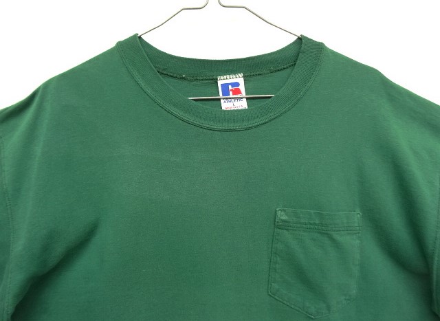 画像: 90'S RUSSELL ATHLETIC "HIGH COTTON" ポケット付き 半袖 Tシャツ グリーン USA製 (VINTAGE)