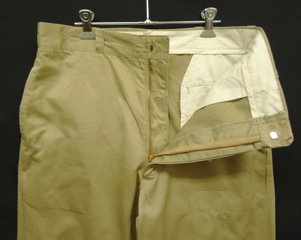 画像: 70'S アメリカ軍 US ARMY コットン100% チノパンツ SCOVILL製ブラスジップ W33L33 (VINTAGE)