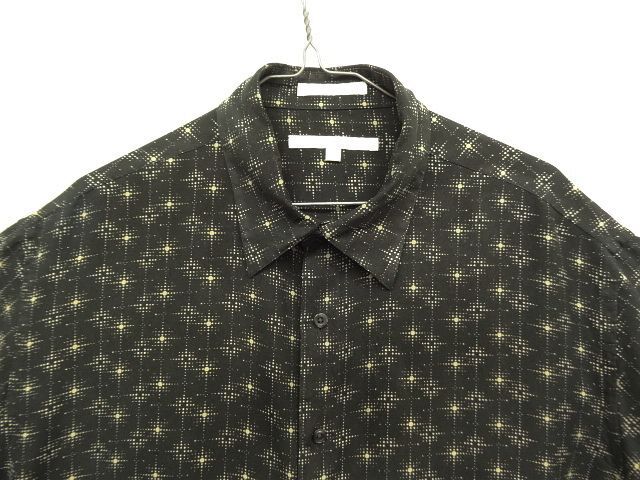 画像: 90'S PERRY ELLIS シルク 半袖 ボックスシャツ ブラックベース/総柄 (VINTAGE)