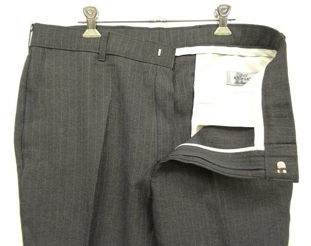 画像: 80'S LEVIS "ACTION SLACKS" スラックス チャコール/チョークストライプ TALONジップ (VINTAGE)