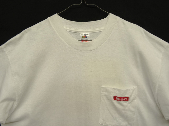 画像: 90'S MARLBORO シングルステッチ 両面プリント ポケット付き 半袖 Tシャツ ホワイト USA製 (VINTAGE)