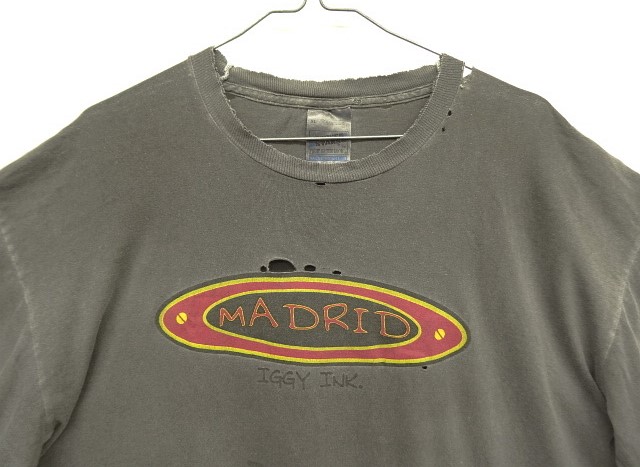 画像: 90'S IGGY INK "MADRID" シングルステッチ 半袖 Tシャツ チャコール (VINTAGE)