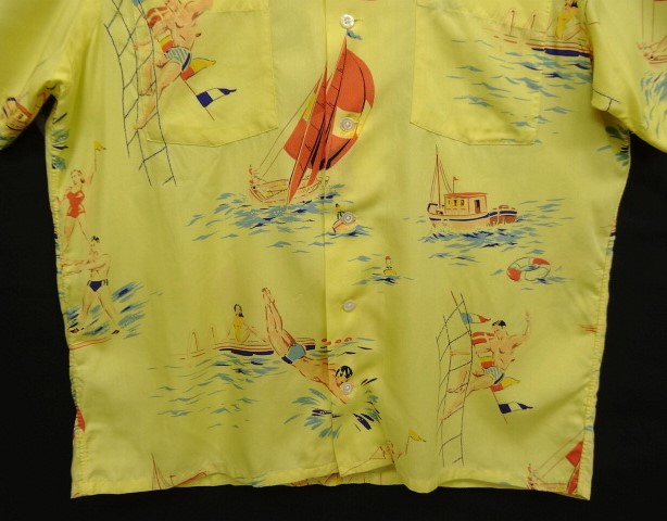 画像: 90'S RALPH LAUREN ビスコース 半袖 オープンカラー アロハシャツ イエローベース (VINTAGE)