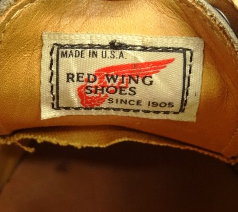 画像: 80'S RED WING 101 "プリント羽タグ" レザー ポストマンシューズ ブラック USA製 (VINTAGE)