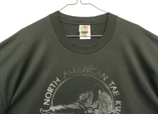 画像: 90'S NORTH AMERICA TAE KWON DO FEDERATION シングルステッチ Tシャツ フェードブラック USA製 (VINTAGE)