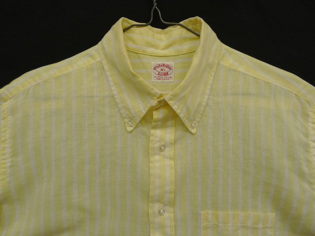 画像: 80'S BROOKS BROTHERS コットン/リネン 半袖 BDシャツ ストライプ USA製 (VINTAGE)