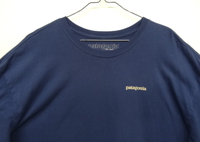 画像: PATAGONIA "冨士三十六景　駿河薩タ之海上" バックプリント 長袖 Tシャツ ネイビー USA製 (VINTAGE)