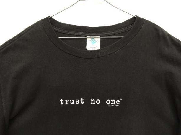 画像: 90'S THE X FILES "trust  no one" 両面プリント 半袖 Tシャツ ブラック (VINTAGE)