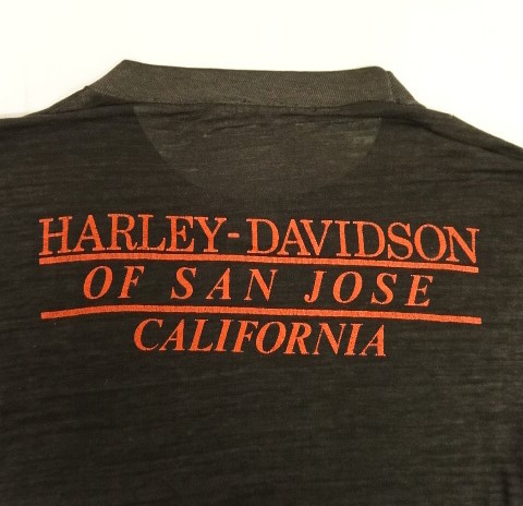 画像4: 70'S HARLEY DAVIDSON 両面プリント シングルステッチ 半袖 Tシャツ フェードブラック (VINTAGE)