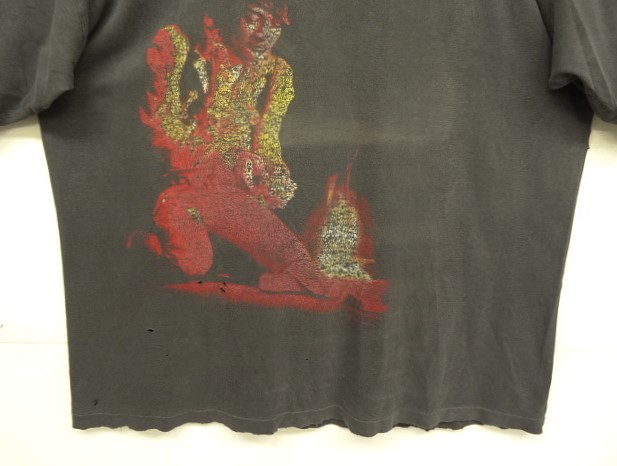 画像: 90'S JIMI HENDRIX 両面プリント シングルステッチ 半袖 Tシャツ フェードブラック (VINTAGE)