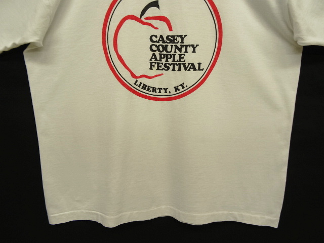 画像: 90'S CASEY COUNTY APPLE FESTIVAL シングルステッチ 半袖 Tシャツ ホワイト USA製 (VINTAGE)